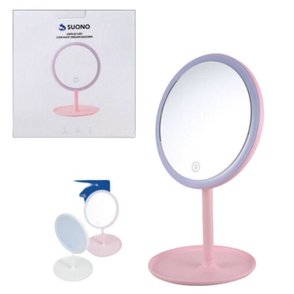 Espejo LED SUONO Portátil base organizadora