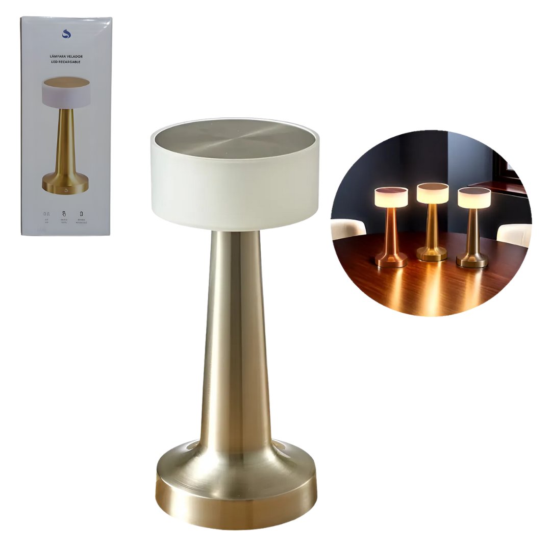 Lampara Velador LED Recargable 3 Tonos ILU0146