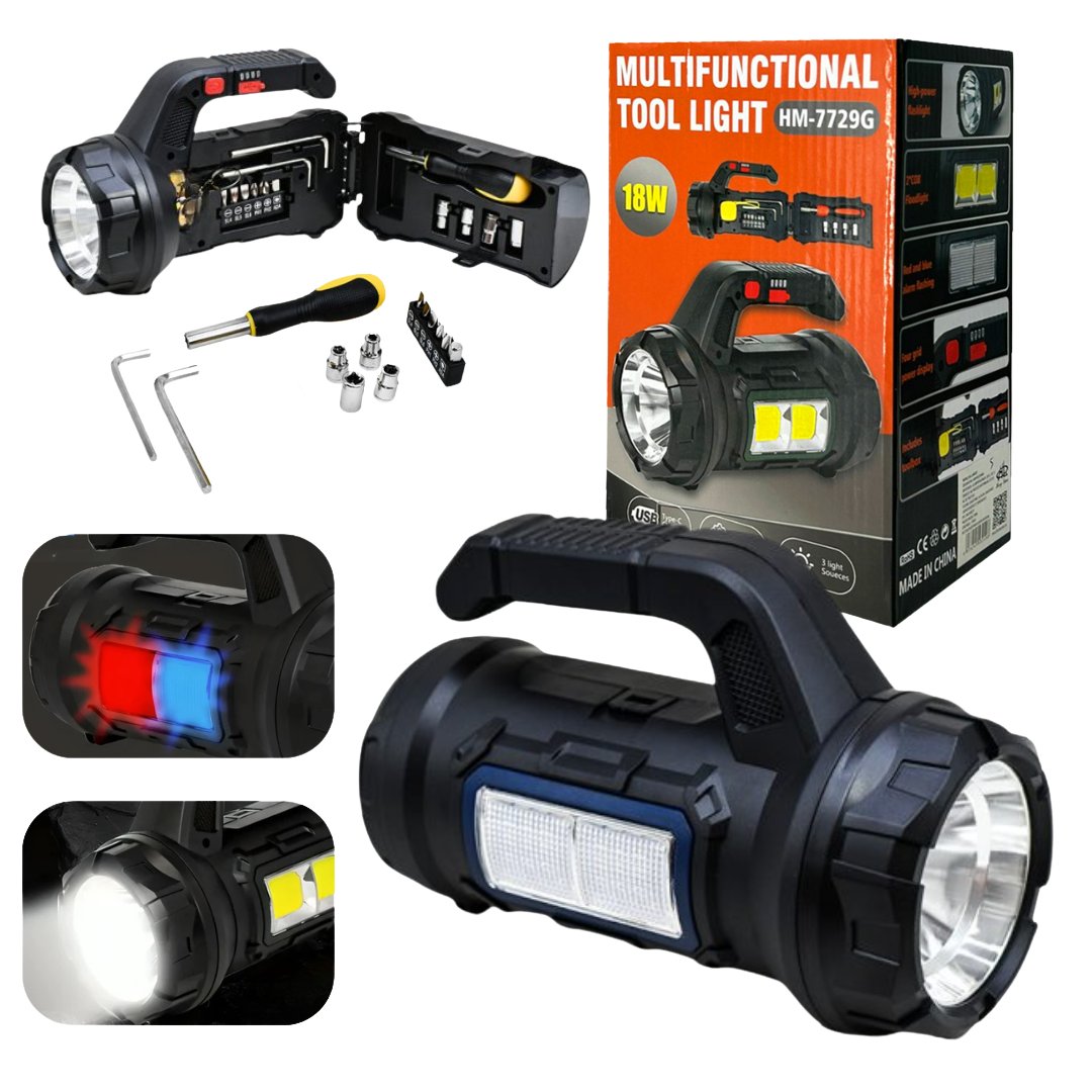 Linterna COB Multifunción Con Herramientas hm-7729g