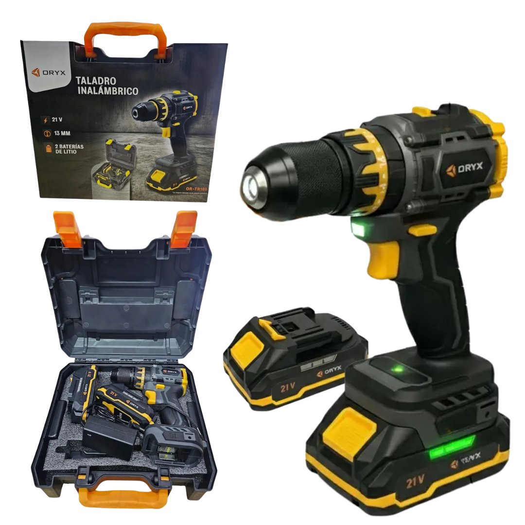 Taladro Inalambrico con 2 Baterias Recargables ORYX OR-TR100