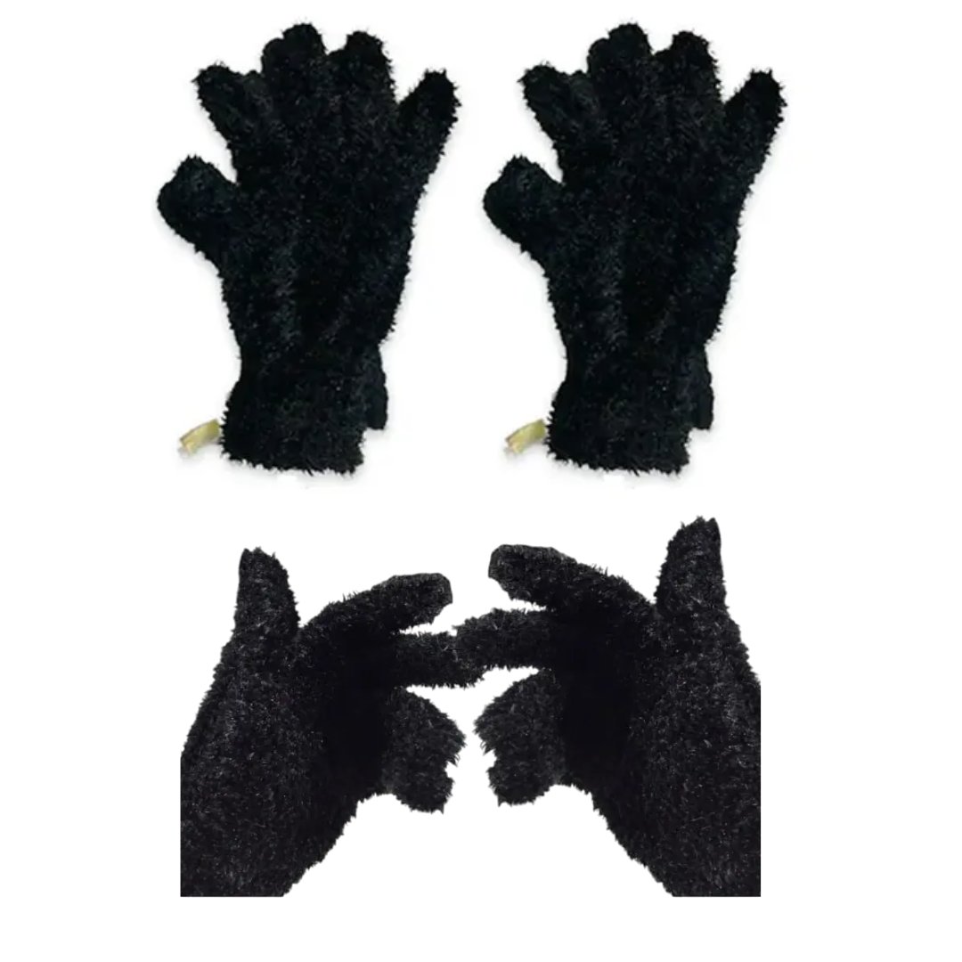 Guantes Peluche Negro SL113
