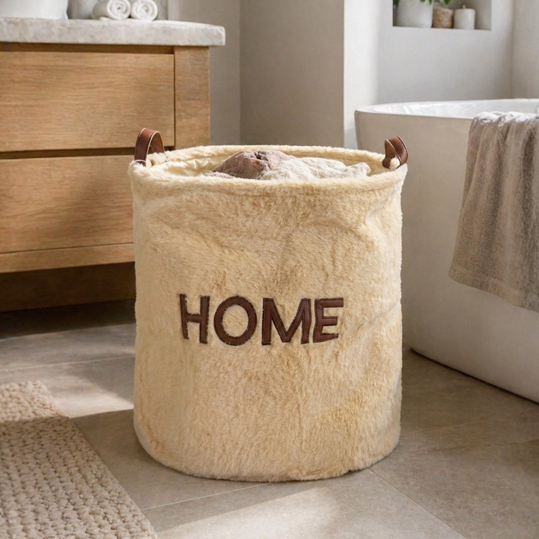 Cesto Para Ropa con Exterior Suave Beige HOME HOG0688