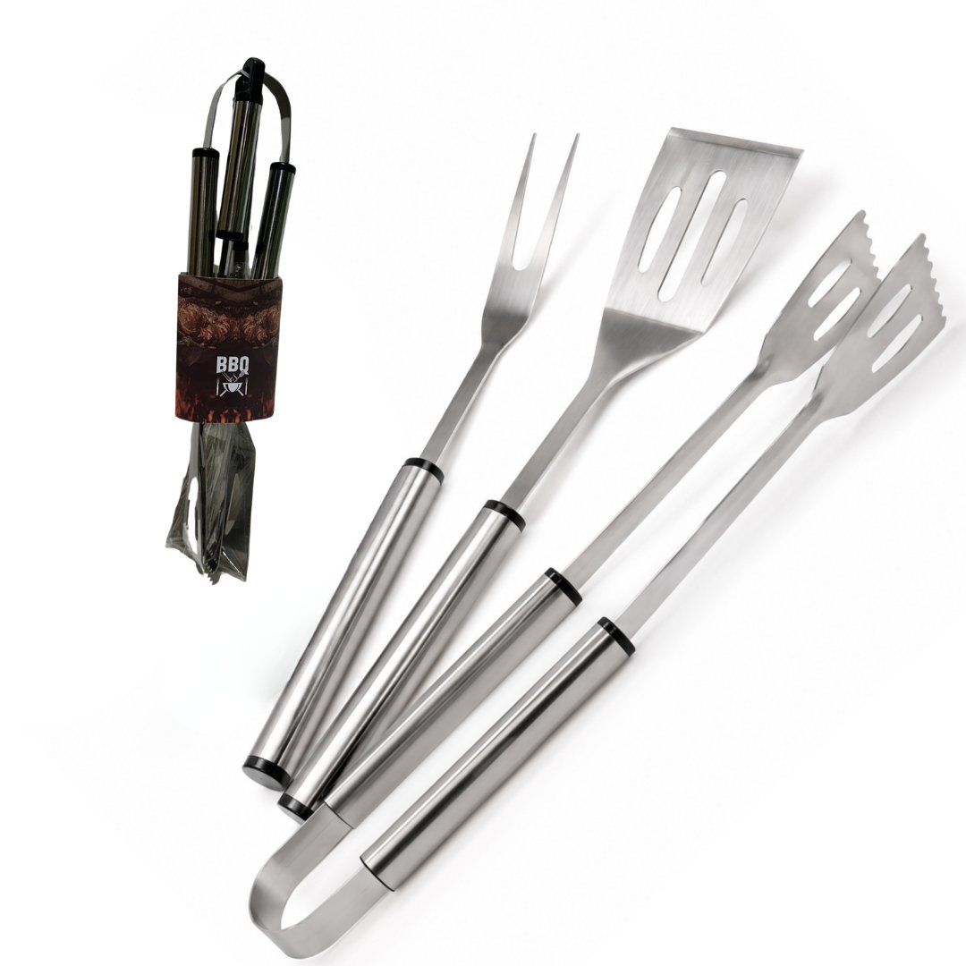 SET DE ASADOR pinza, tenedoy y espatula BBQ HOG0652