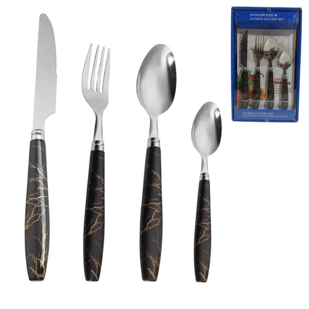 SET DE CUBIERTOS MARMOLADOS X24PCS JK-4154