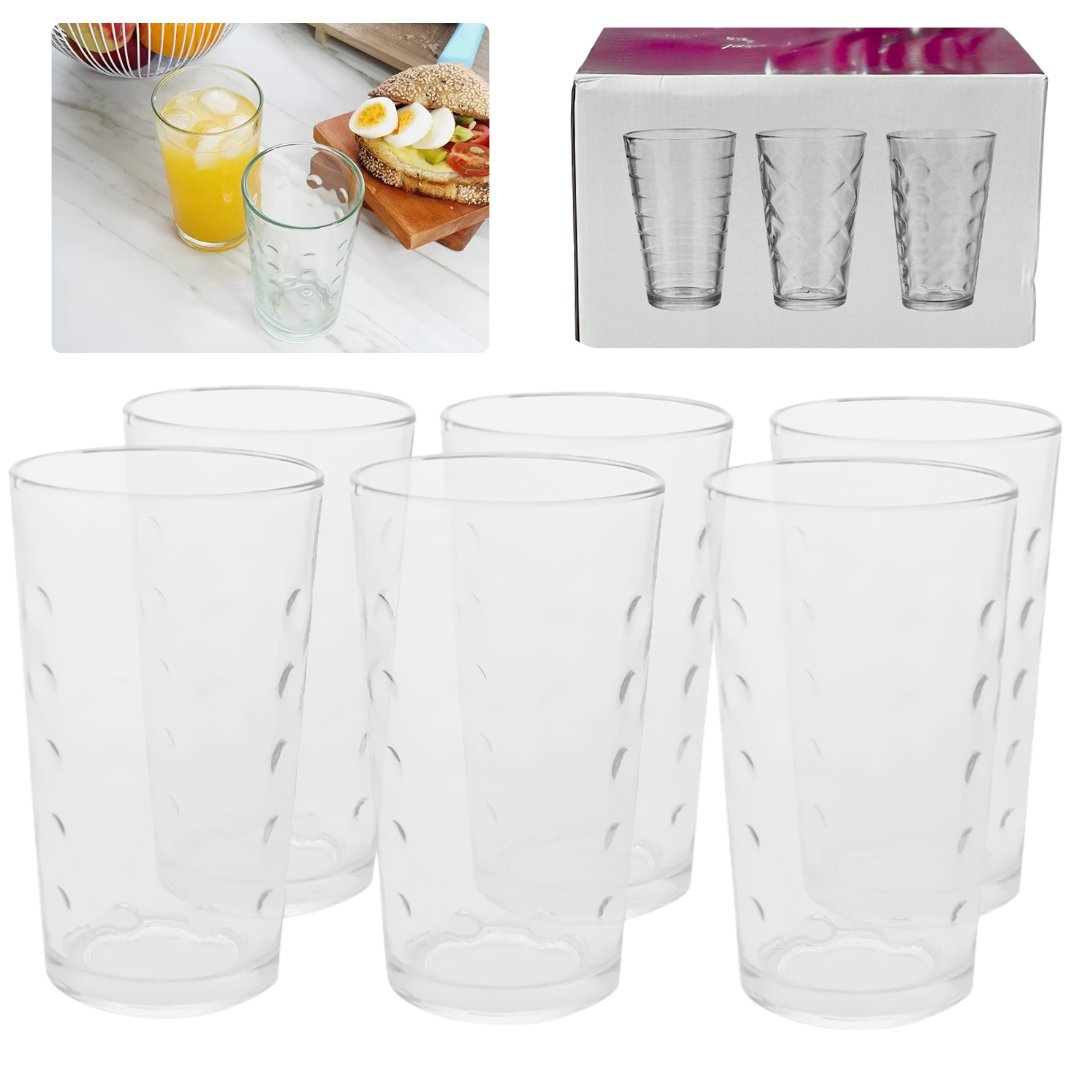 Set de Vasos Grandes de Vidrio Grueso x6Pcs NEW GIFT VV-B