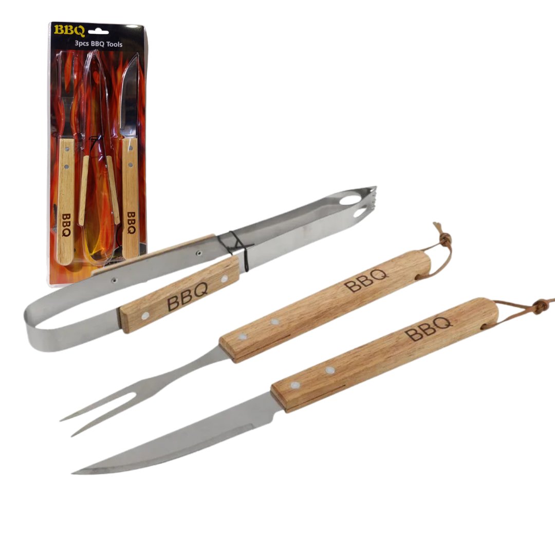 Kit Asador Madera BBQ 3PCS HOG0656