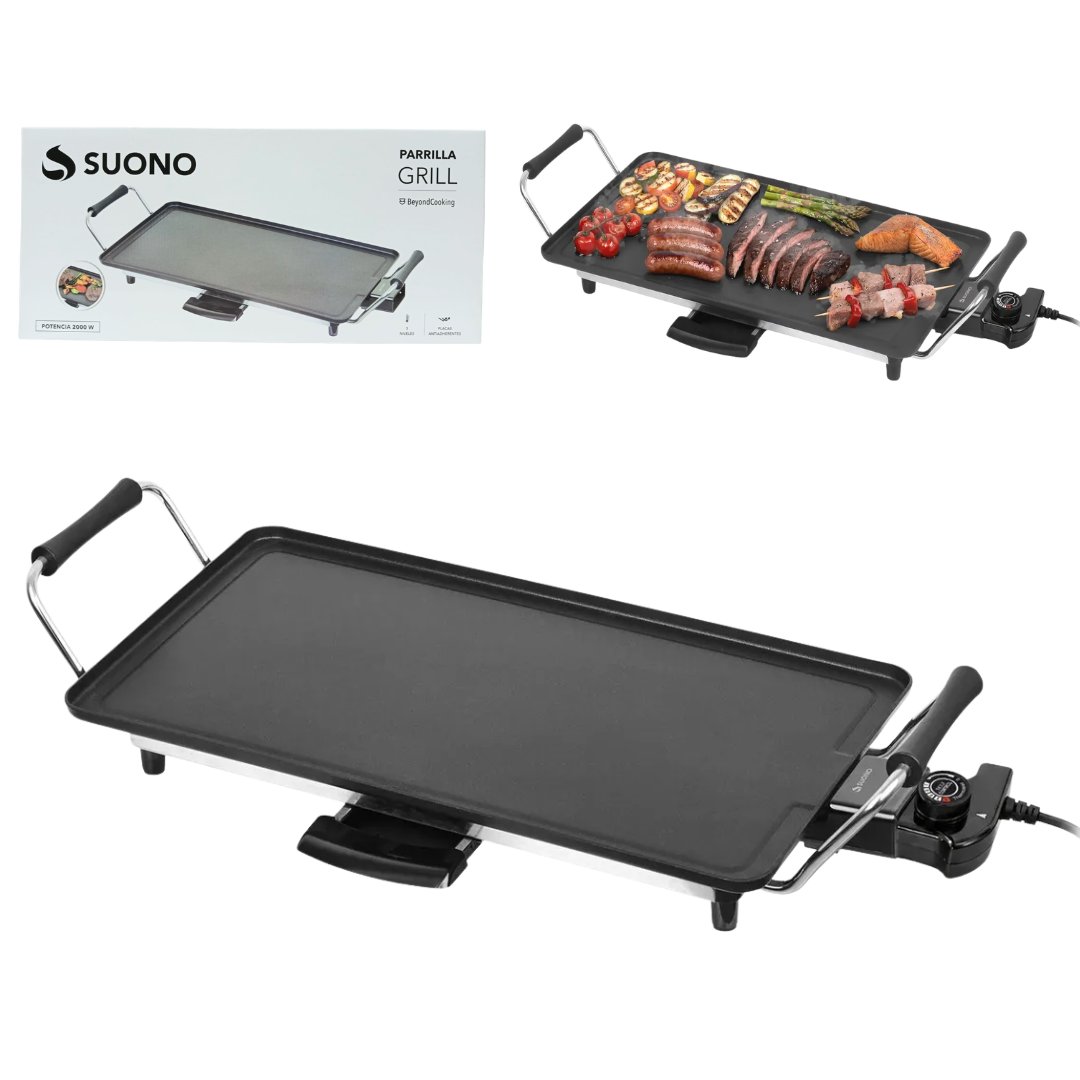 Parrilla Grill Eléctrica Suono 5 Temperaturas Superficie Antiadherente 2000w