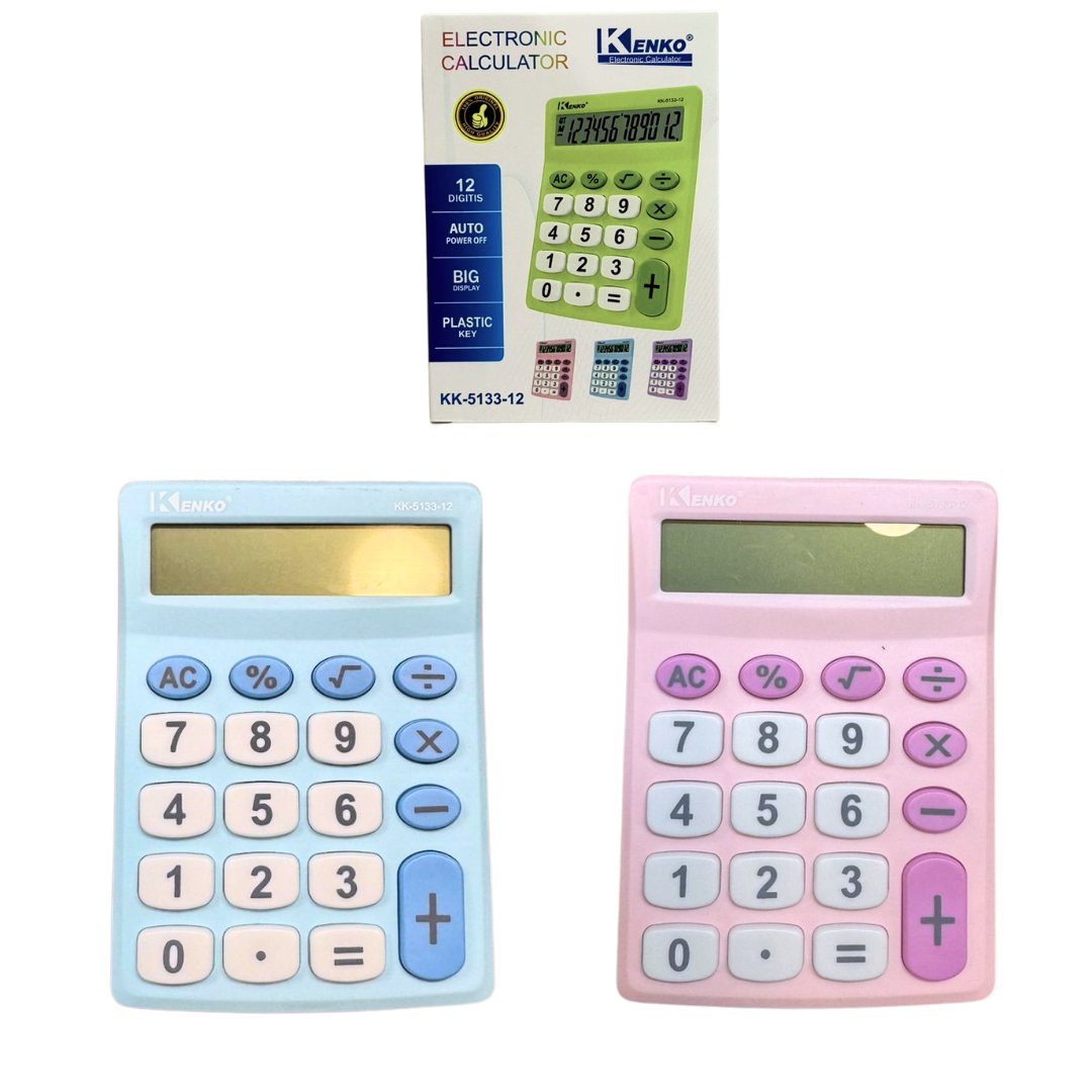 Calculadora Kenko Celeste o Rosa KK-5133-12