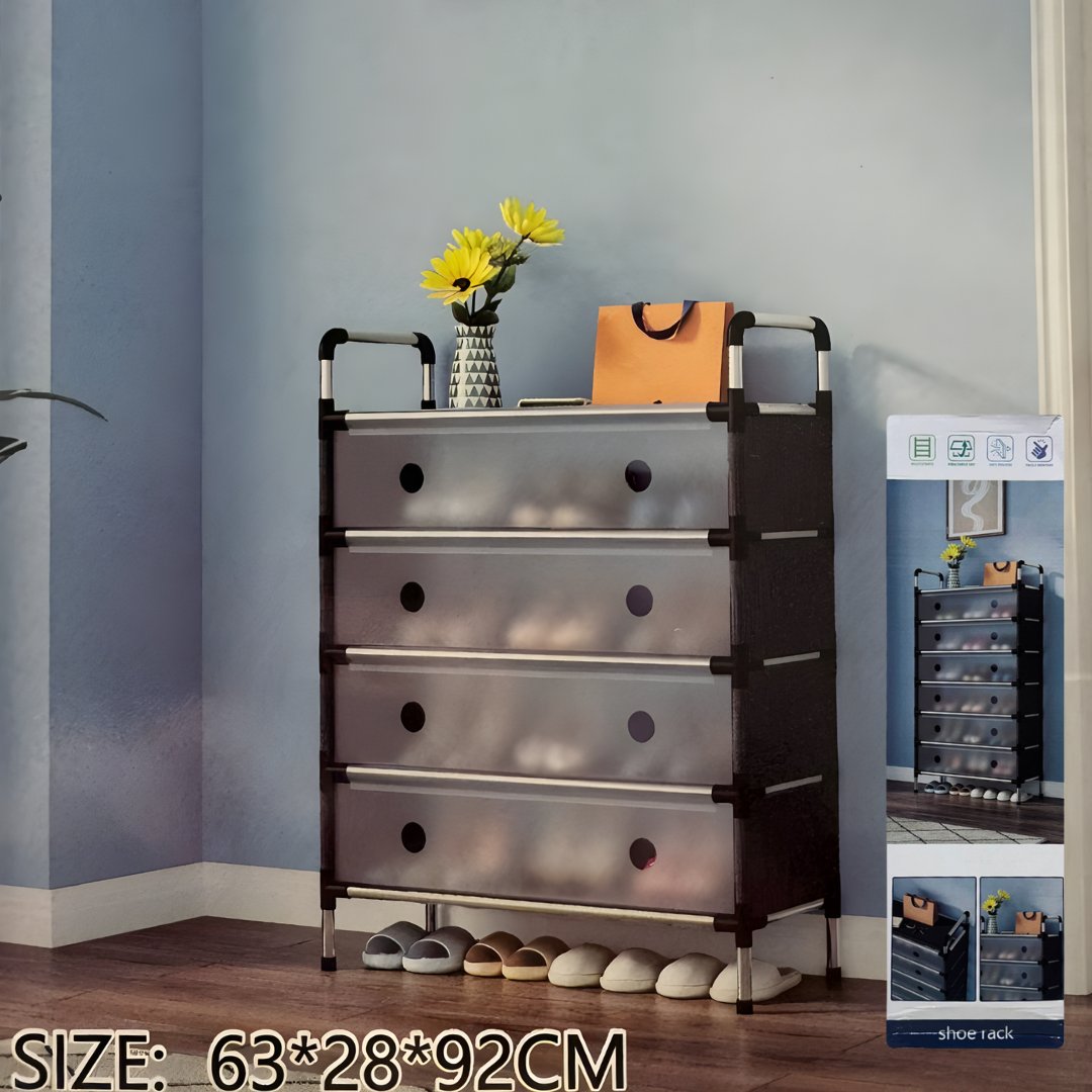 Rack Organizador de Zapatos 4 Niveles Tapas Antipolvo ACC0322