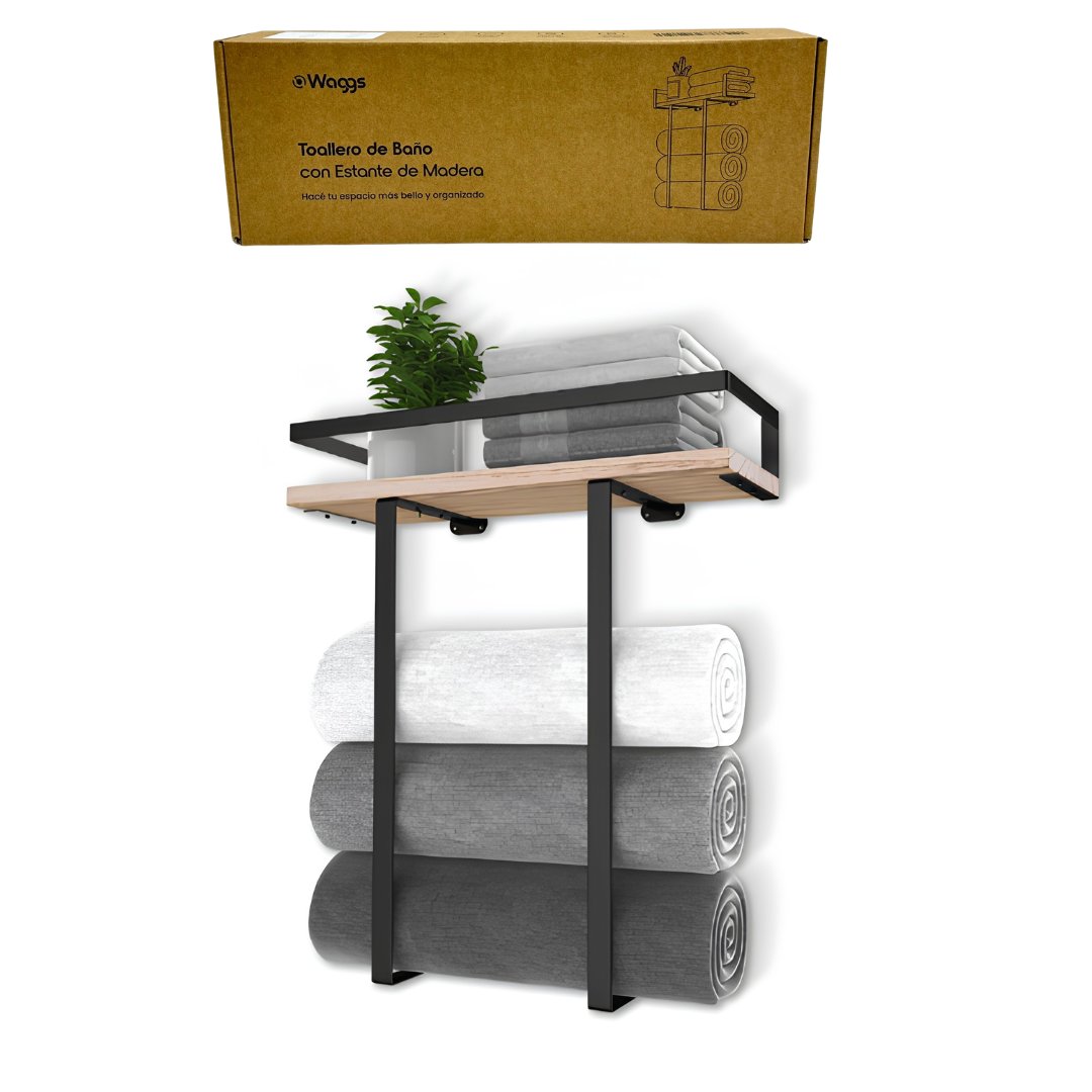 Toallero de Baño con Estante WAGGS ACCB11