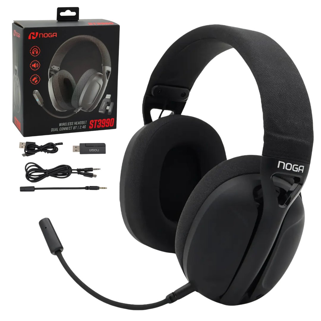 Auriculares Gamer Inalámbrico NOGA St-3990 Dual Usb 2.4g
