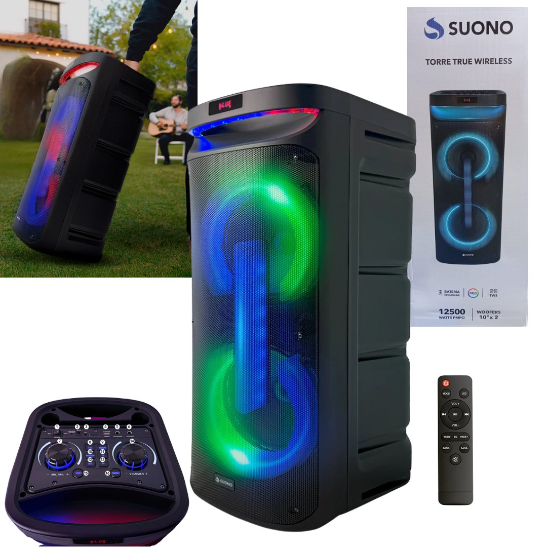 Torre de Sonido 12500W 2×10″ Pulgadas TWS SUONO AYV0361