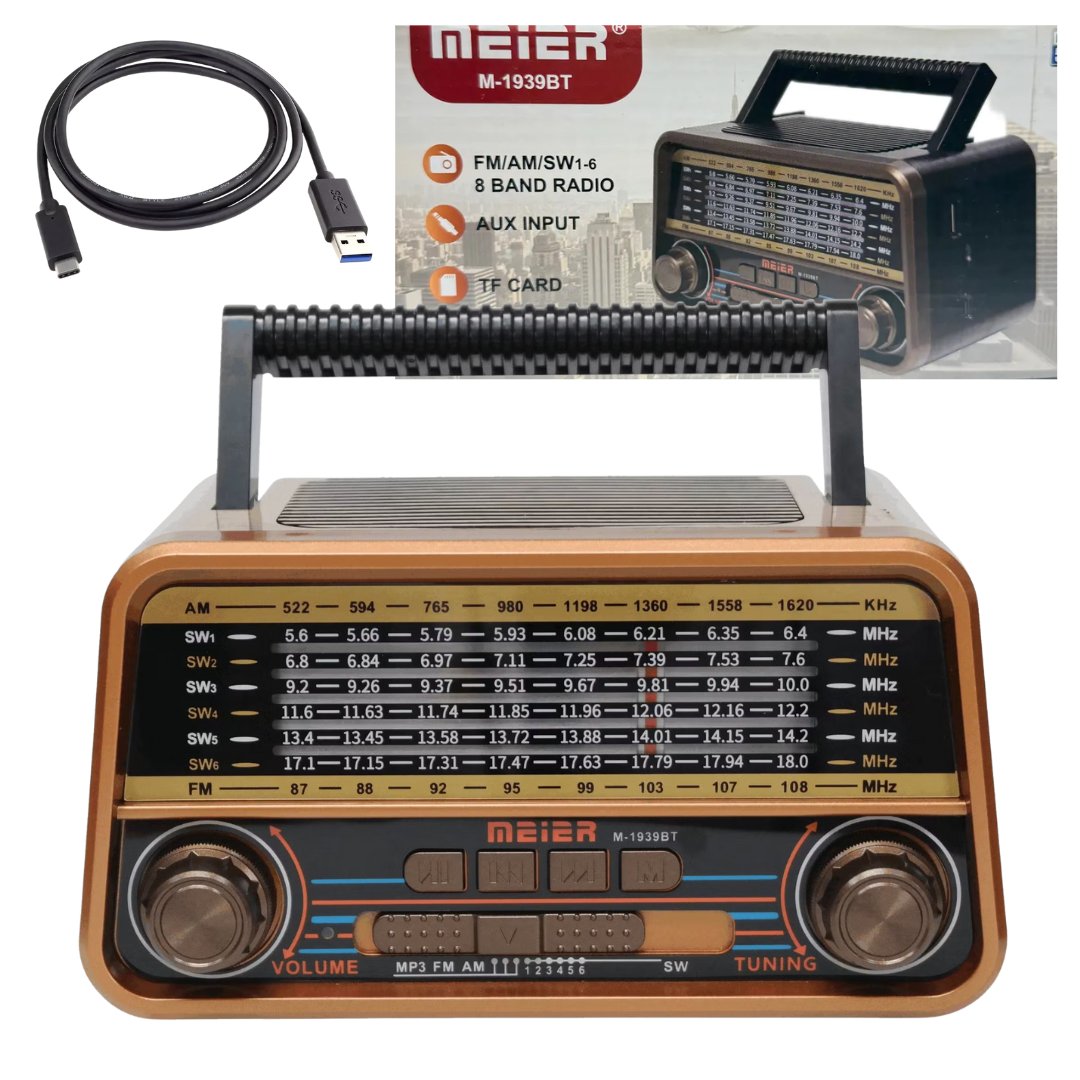Radio Parlante Con Bluetooth 8 Bandas Bateria Recargable MEIRE M-1939BT