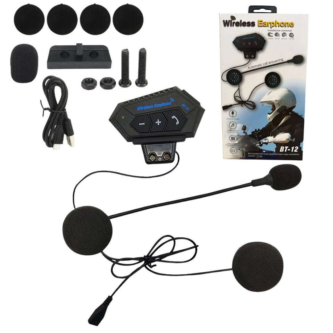 Auricular Para Casco de Moto WIRELESS EARPHONE BT-12/BT11