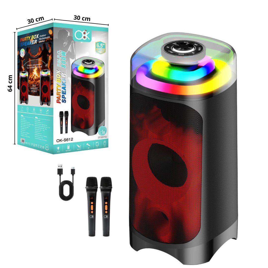 Parlante Bluetooth 6.5″ Pulgadas 800W PARTY BOX S612