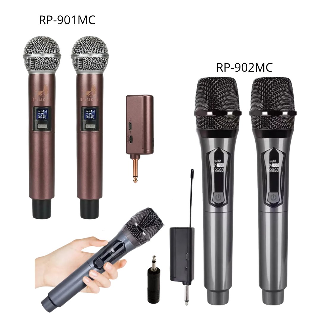 Kit 2 Micrófonos Inalambrico Royalcell Recargable Uhf RP-901/902MC