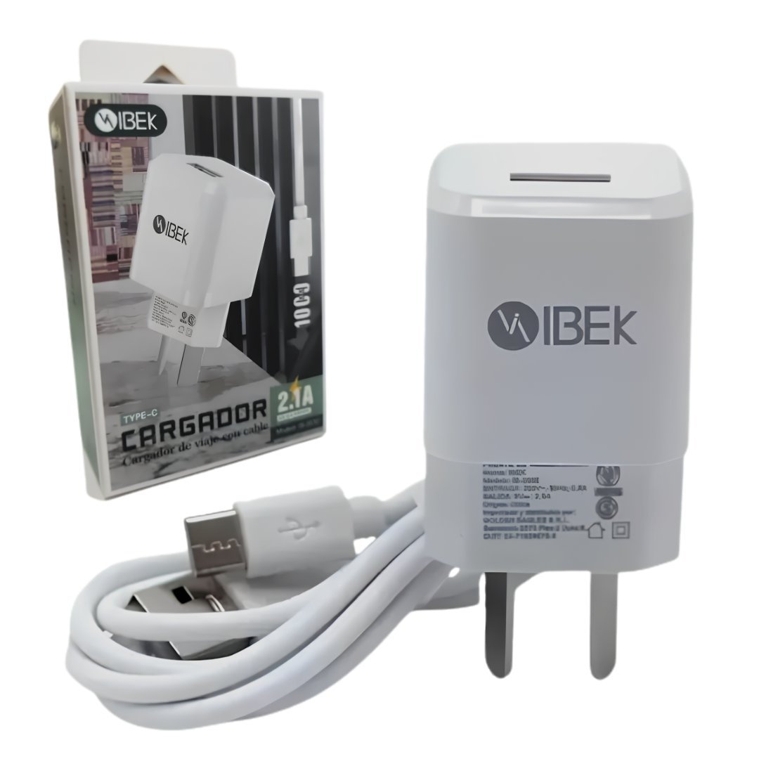 Cargador 2.6A con Cable USB a USB-C IBEK IB-2602